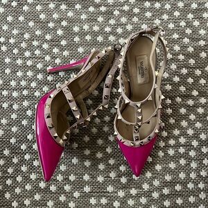 Valentino Rockstar Studded Heels - PINK! 8.5
